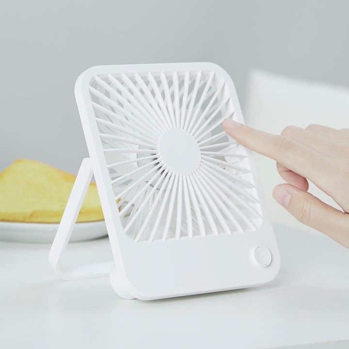 Small Silent Table Fan Travel Fan with Power Bank view 2