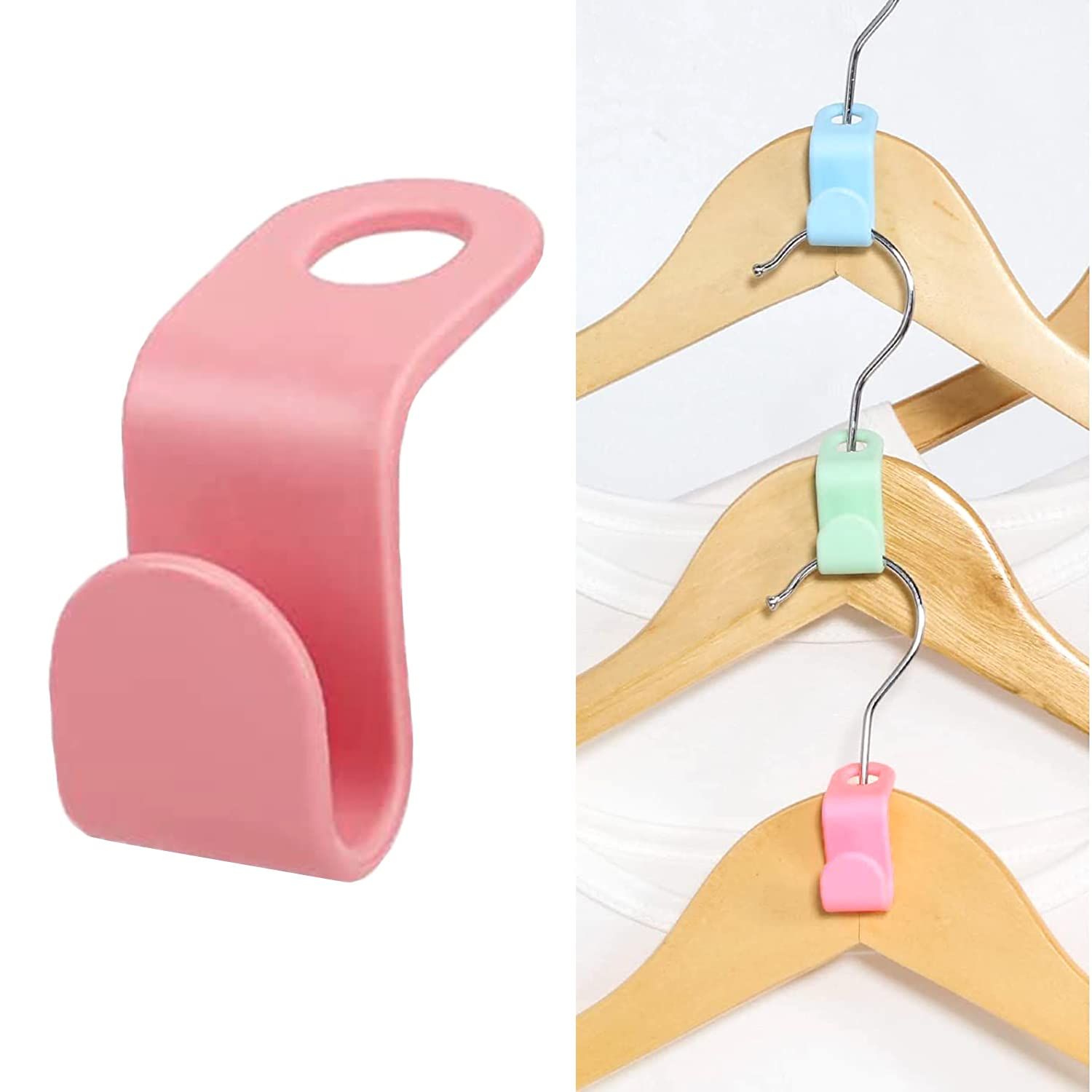 4pcs，Color random Hanger Connector Hooks Clothes Connection Cascading Hangers view 5