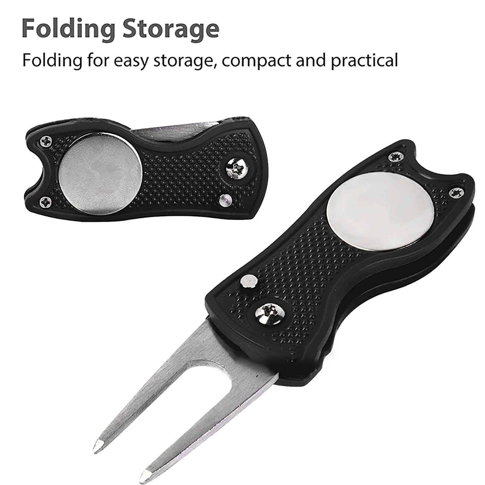 Golf Divot Repair Tool, Foldable Pop-up Button Stainless Steel Switchblade & view 3