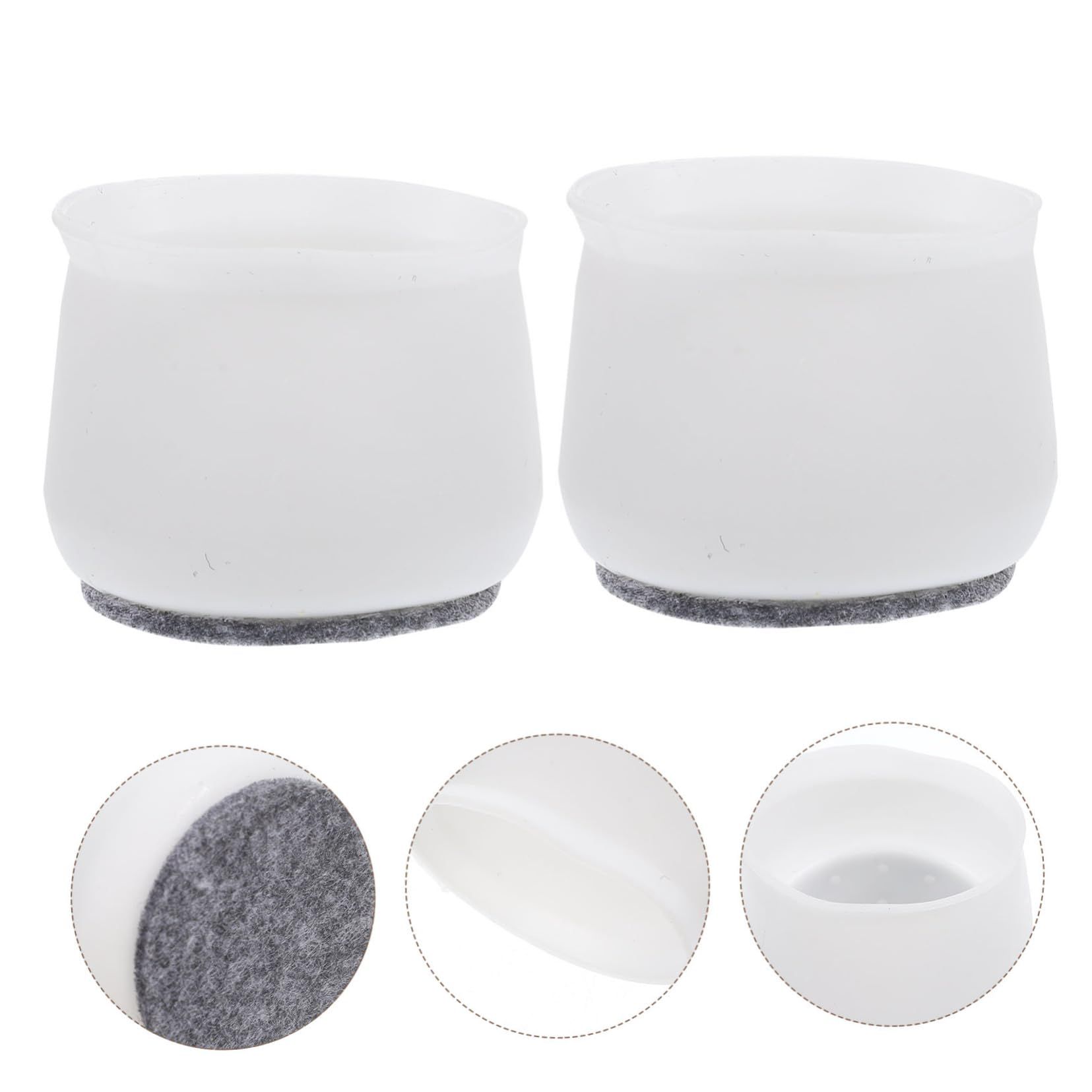 4pcs Chair Leg Floor Protectors Silicone Felt Furniture Pads Non Slip Covers view 2