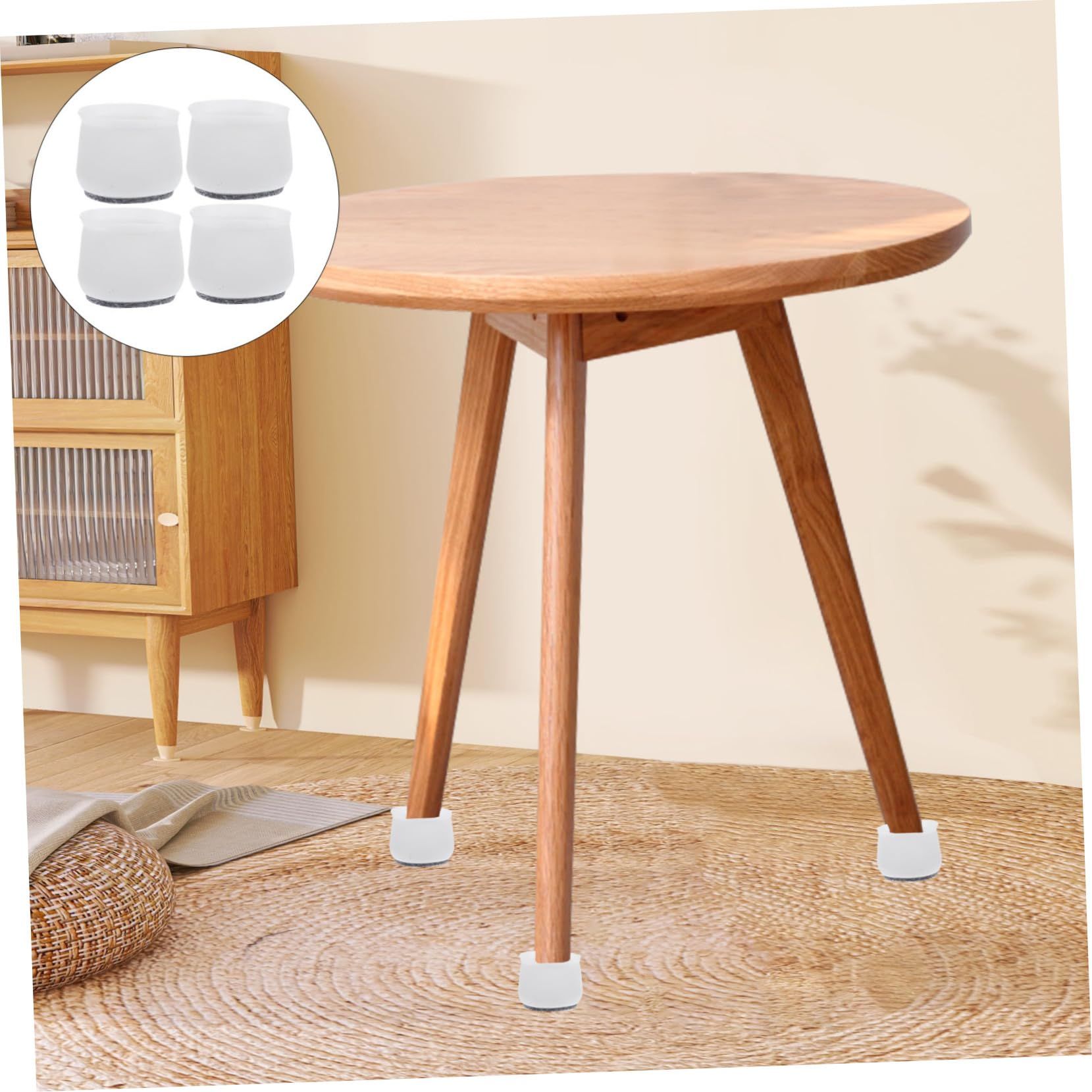 4pcs Chair Leg Floor Protectors Silicone Felt Furniture Pads Non Slip Covers view 5