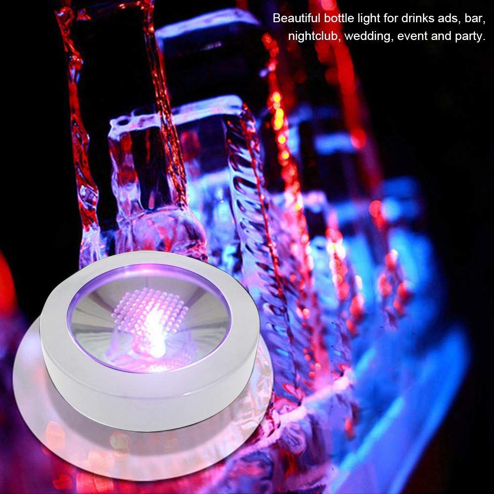 LED Coaster Flashing Round Shape Light Up Beer Wine Glass Drinking Bottle Cup view 2
