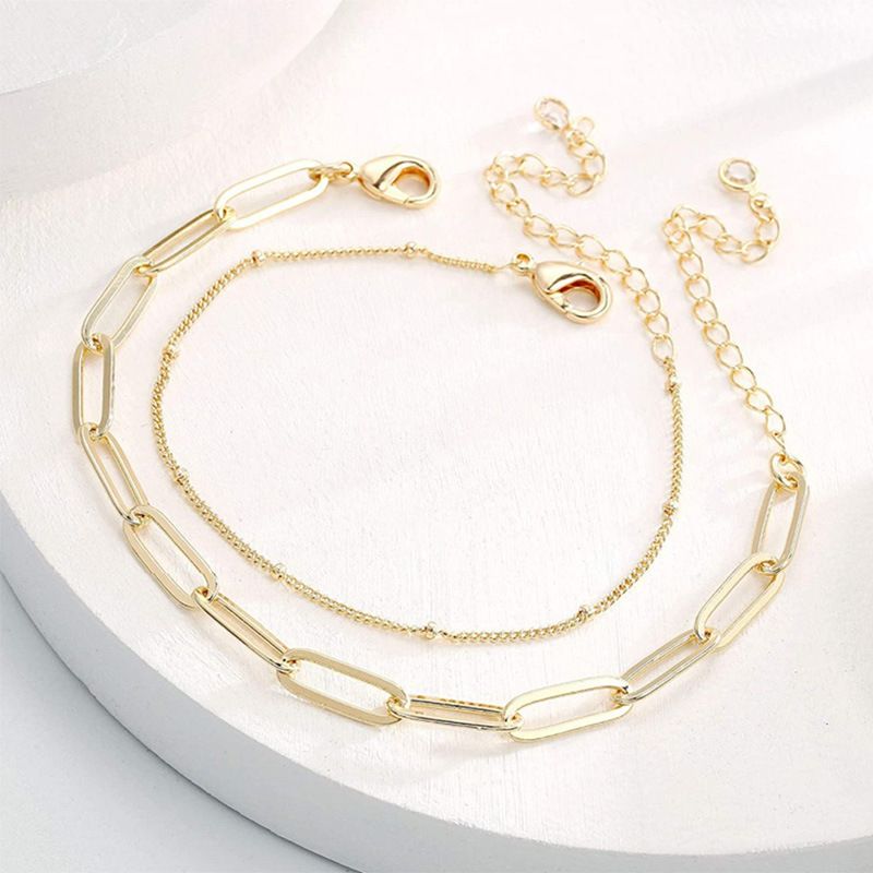2 PCS Dainty Gold Bracelets for Women view 5