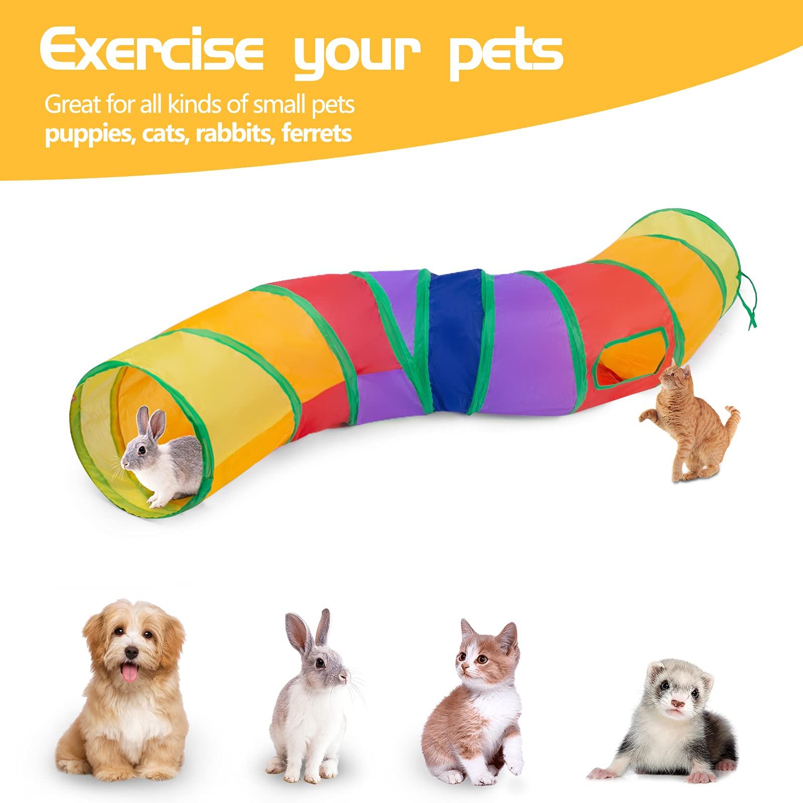 Cat Tunnel,Cat Tunnels for Indoor Cats, Collapsible Cat Play Tunnel view 4