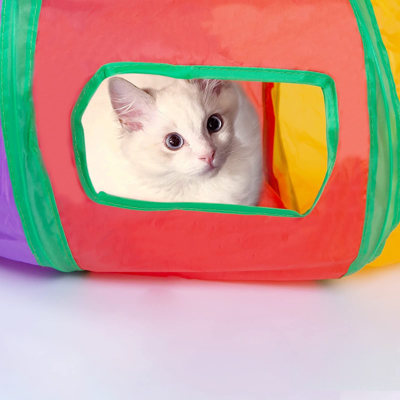 Cat Tunnel,Cat Tunnels for Indoor Cats, Collapsible Cat Play Tunnel view 5