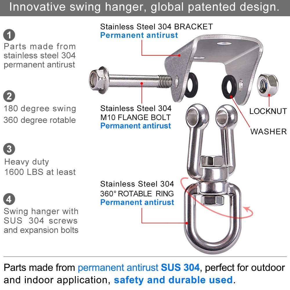 Hammock Hanging Kit - 1200 LB Capacity Heavy Duty 360掳 Rotating view 4