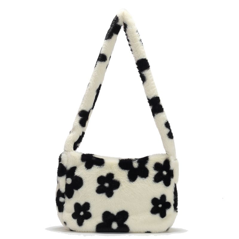 Plush Underarm Bag, Ladies Fluffy Shoulder Bag, Women Furry Purse Fluffy Tote