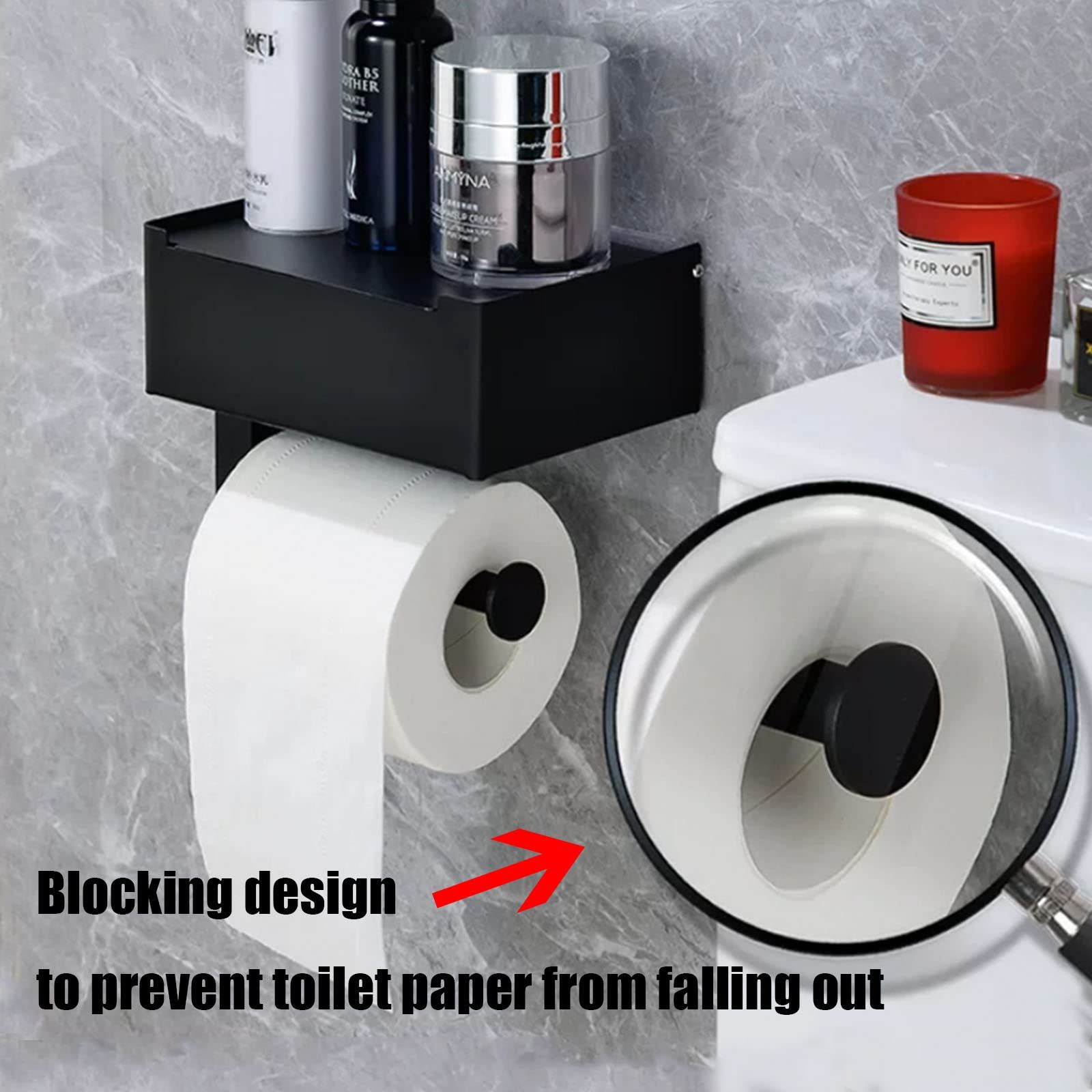 Toilet Paper Holder with Wipes Storage view 3