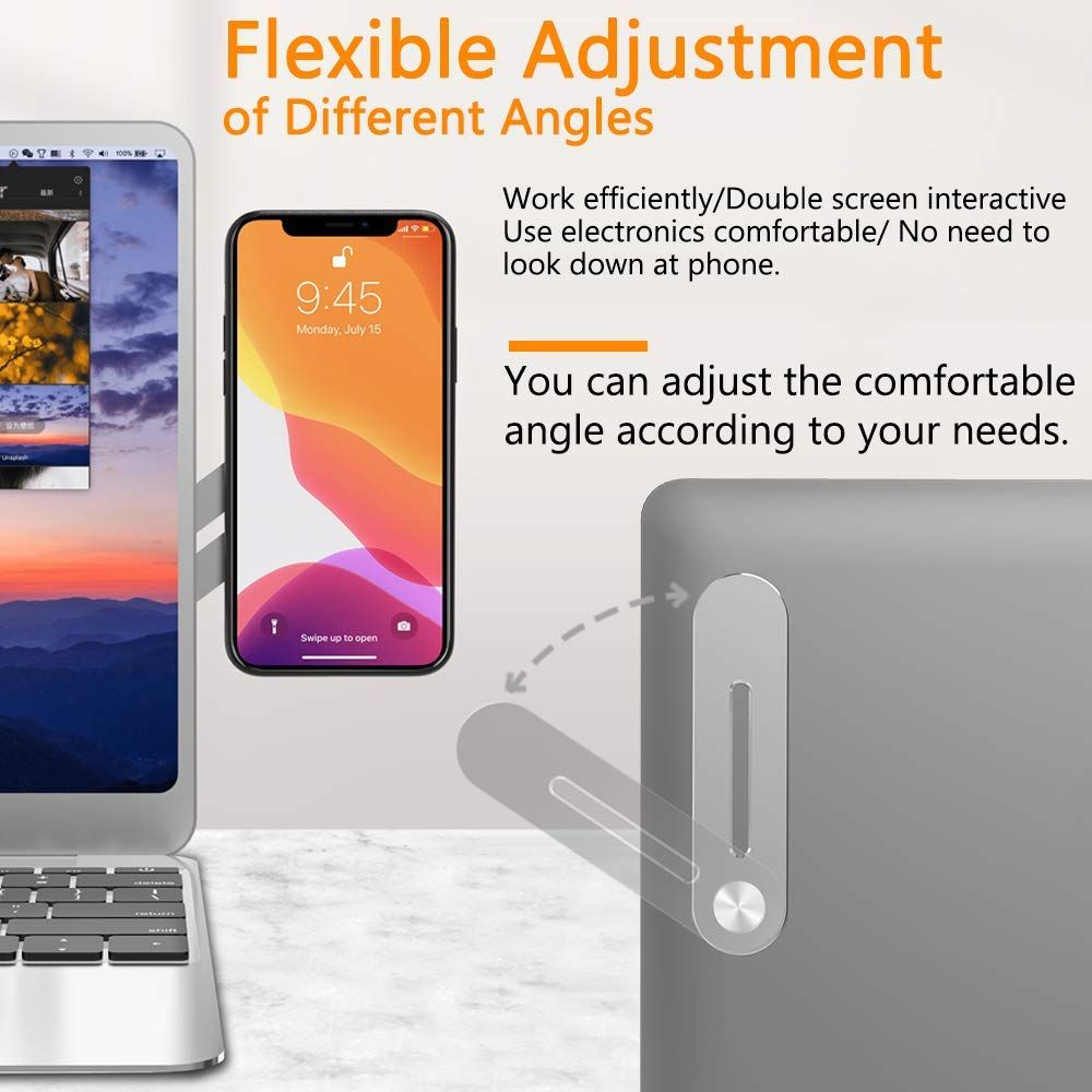 Laptop Phone Holder, Laptop or Desktop Monitor Side Mount Phone Holder, Slim view 4