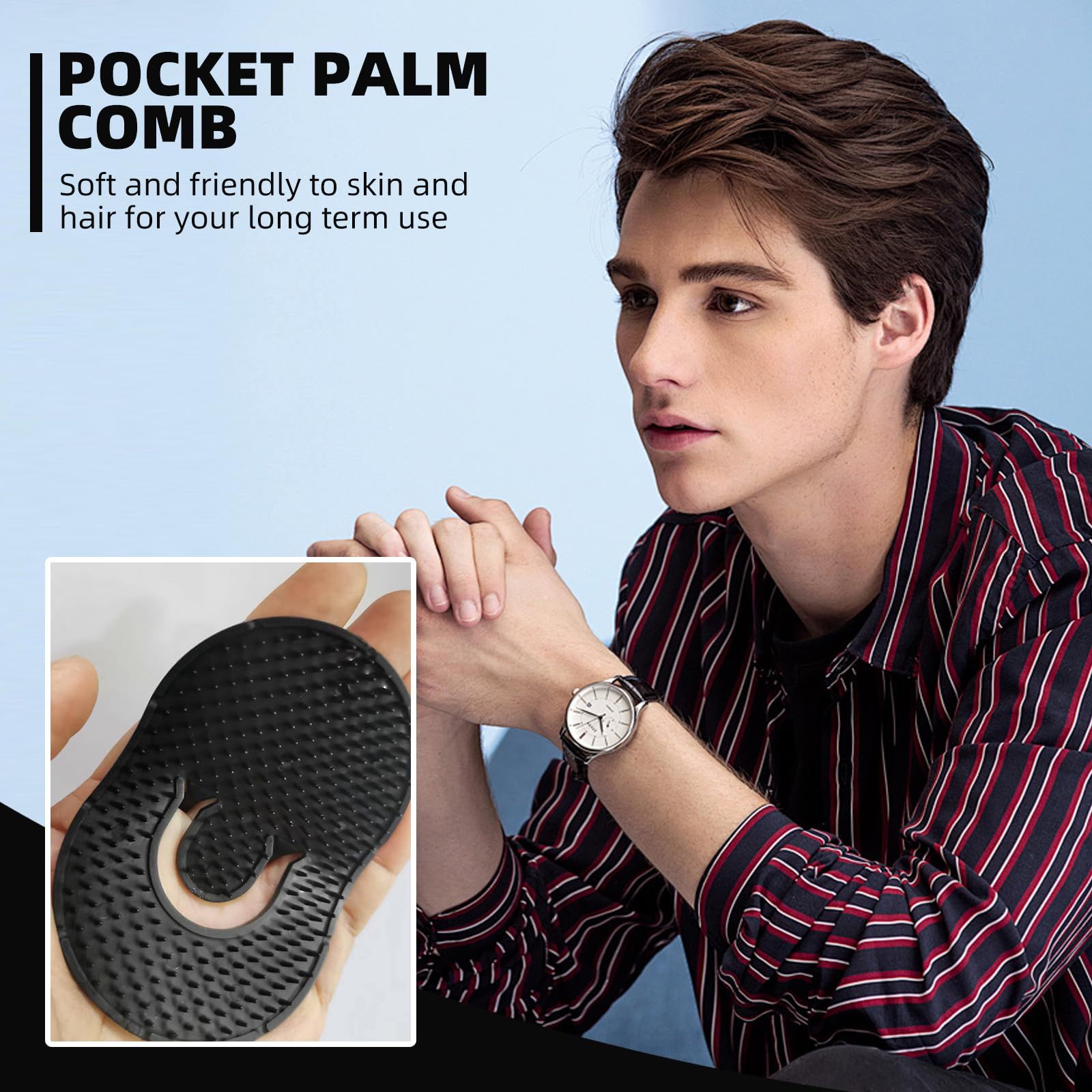 Pocket Palm Combs, Shampoo Comb, Massager Hair Brush Comb, Scalp Massager view 2