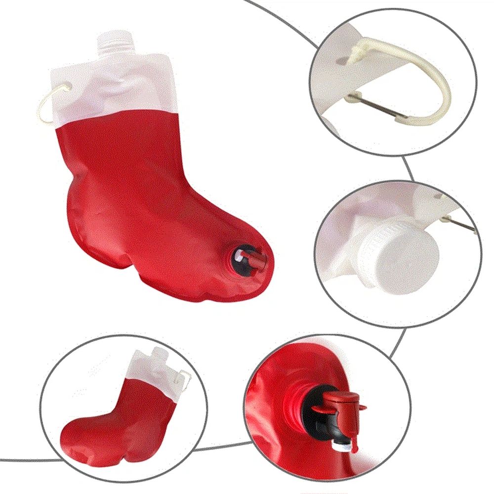 Santa's Stocking Flask for Party: 2 liter Flasks make Funny Yankee Swap Gifts view 2