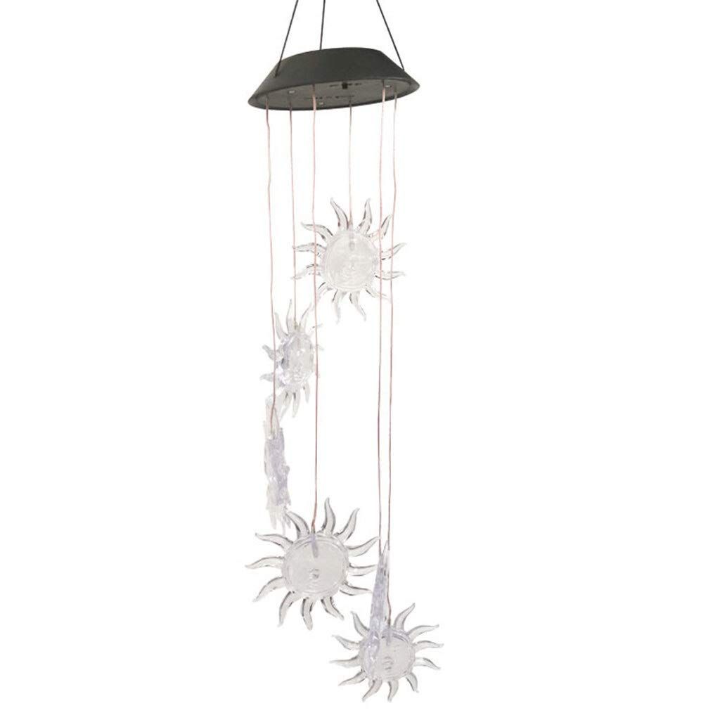 Sun flower solar wind chimes view 2
