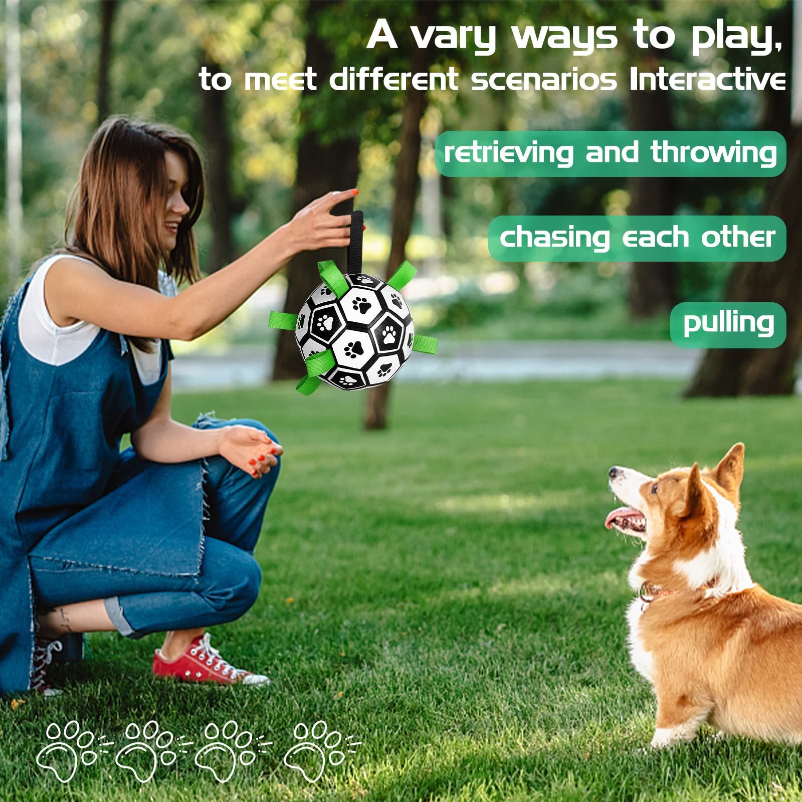 Dog Toys Soccer Ball with Straps view 3