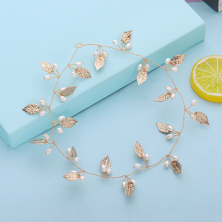 1pc Leaf Soft Chain Headband Hair Decorations Headwear Alloy Leaf Wedding view 2