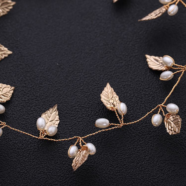 1pc Leaf Soft Chain Headband Hair Decorations Headwear Alloy Leaf Wedding view 3
