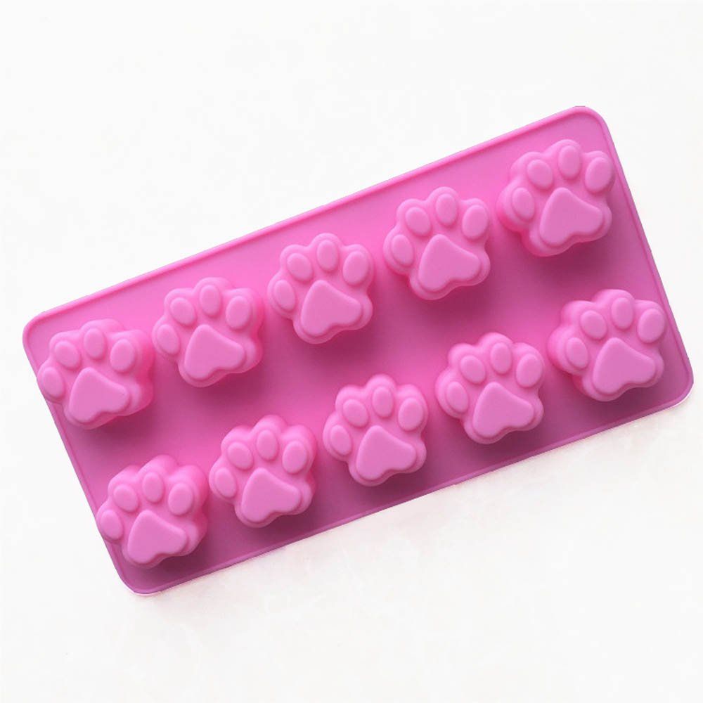 Silicone Ice Tray Mini Animal Dog Cat Paw Print Cupcake Muffin Baking Cup Mold