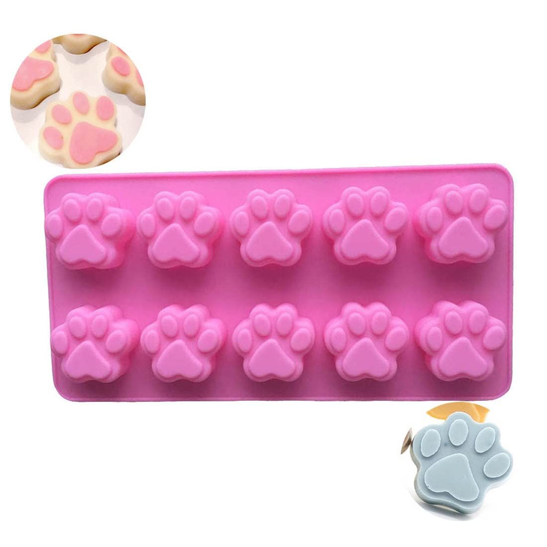Silicone Ice Tray Mini Animal Dog Cat Paw Print Cupcake Muffin Baking Cup Mold view 3