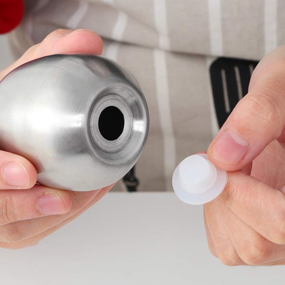 2-Piece Pepper Shakers, Cute Egg Shape Stainless Steel Condiment Jar for Home view 3