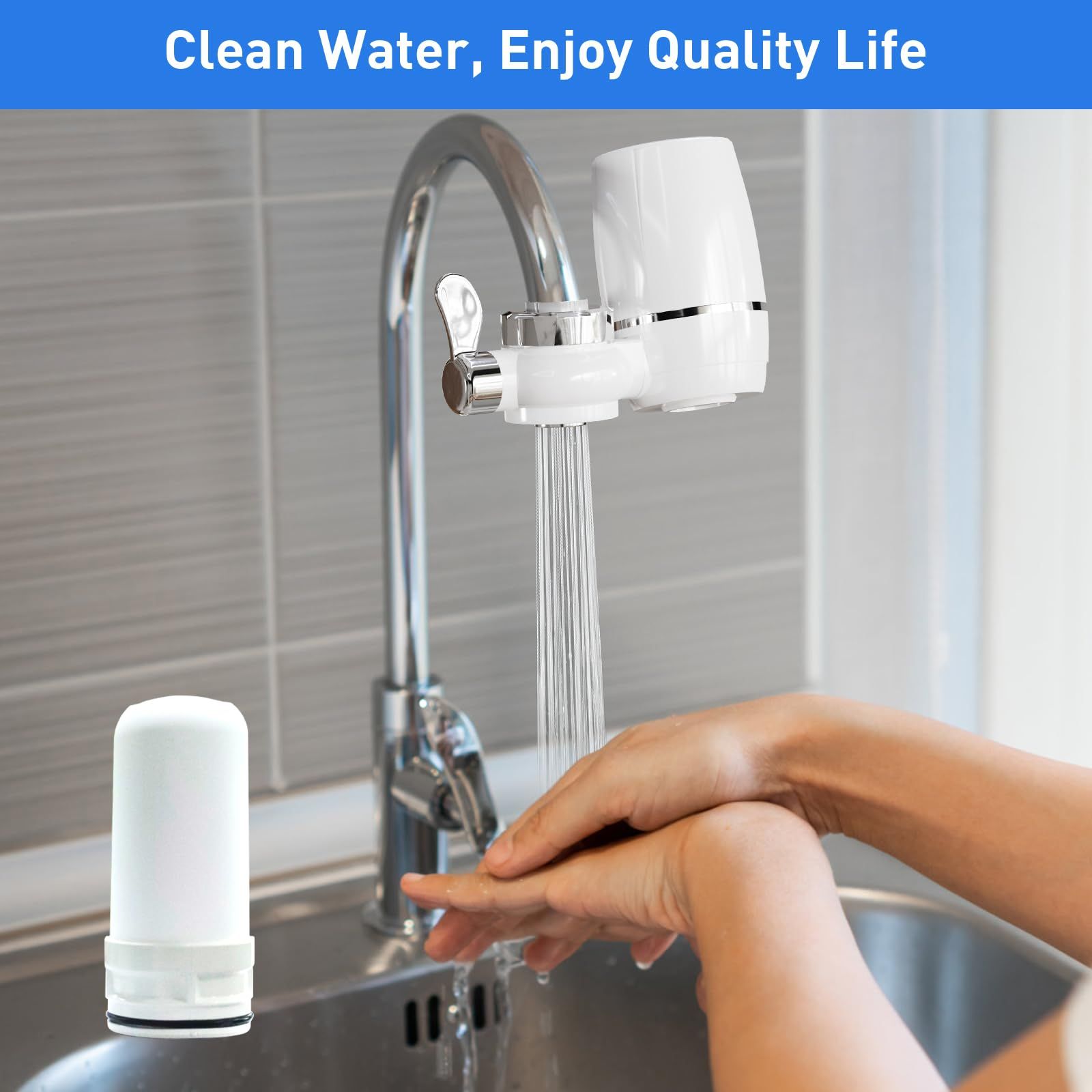 Faucet Filter, Water Filtration System, Faucet Filter for Kitchen Sink, tap view 5
