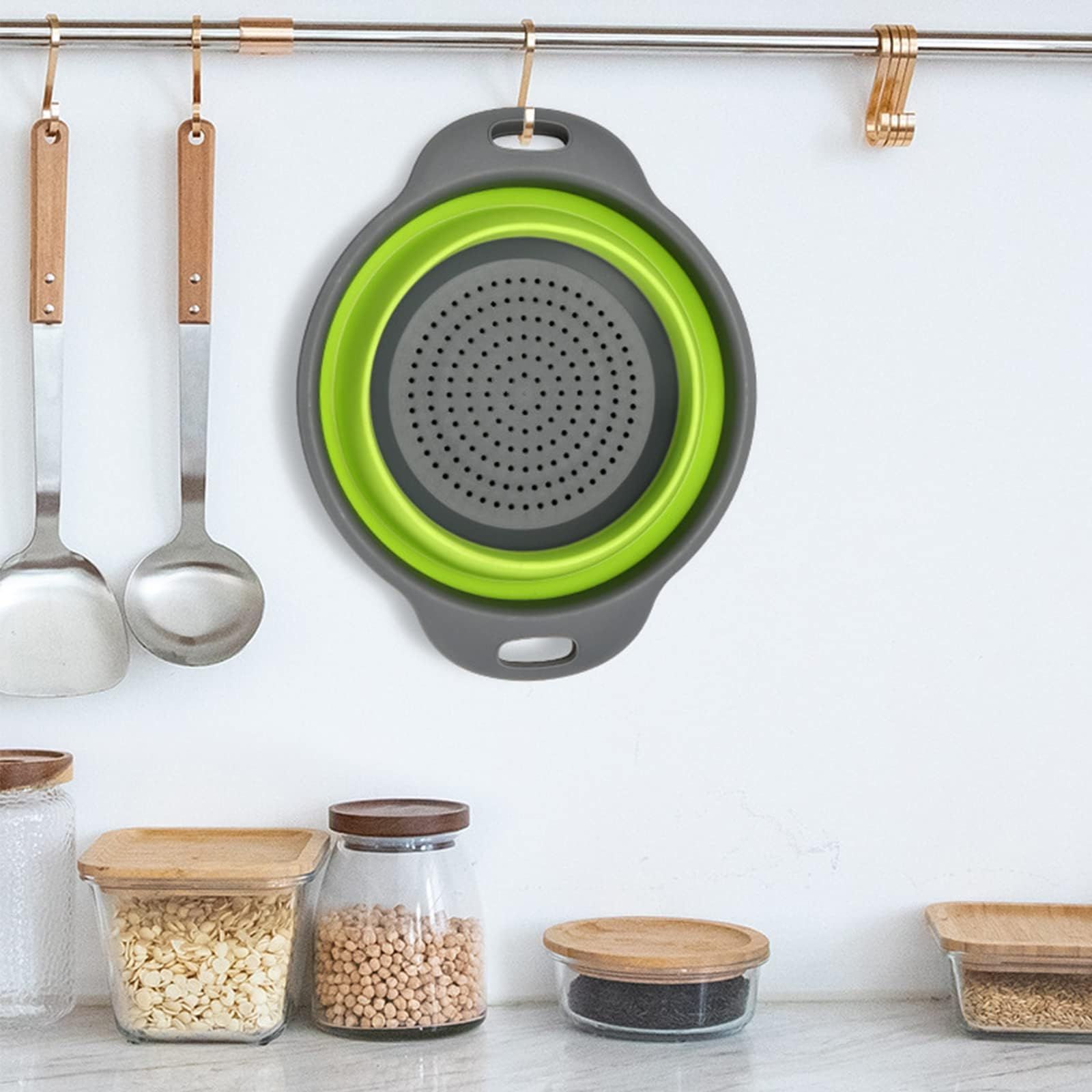 Collapsible Colander, Set of 2 PCS Collapsible Strainer, Space-Saving Kitchen view 5