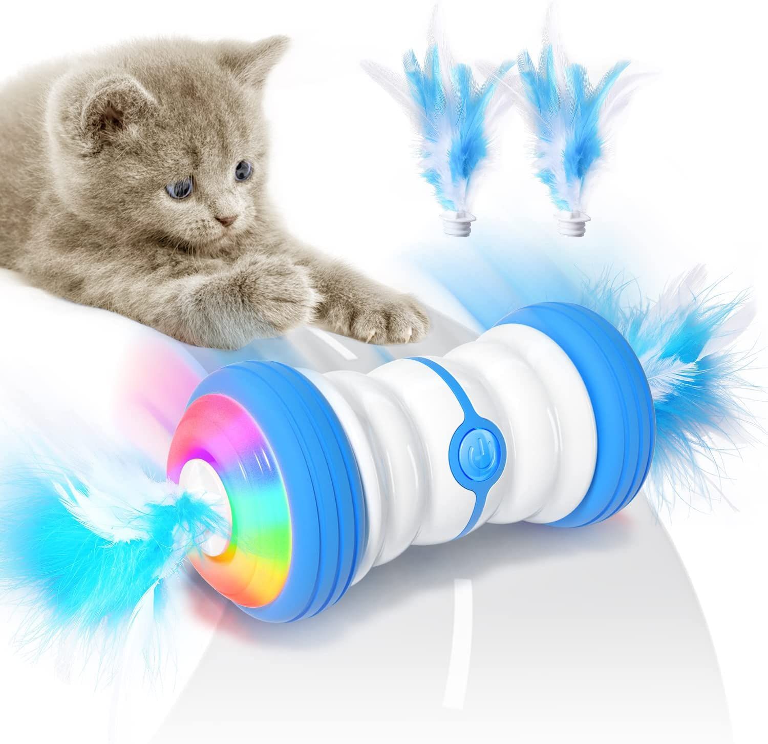 ENJOY PET Cat Toys, Interactive Cat Feather Toys with 360 Degree Automatic