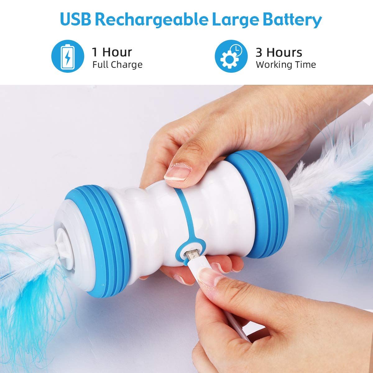 ENJOY PET Cat Toys, Interactive Cat Feather Toys with 360 Degree Automatic view 3