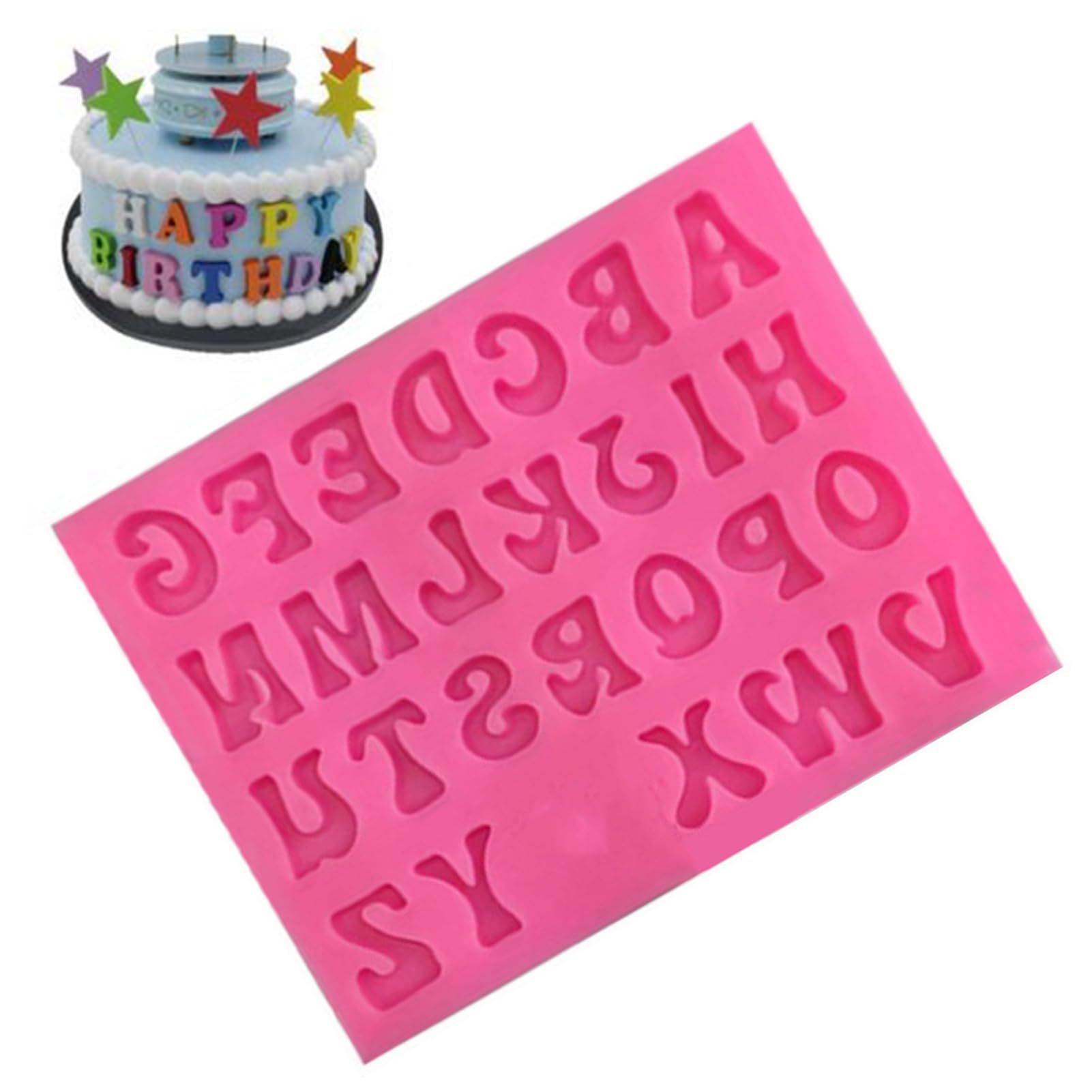 Silicone Candy, Alphabet Baking Cake Chocolate 3D Letters Molds and Numbers view 3