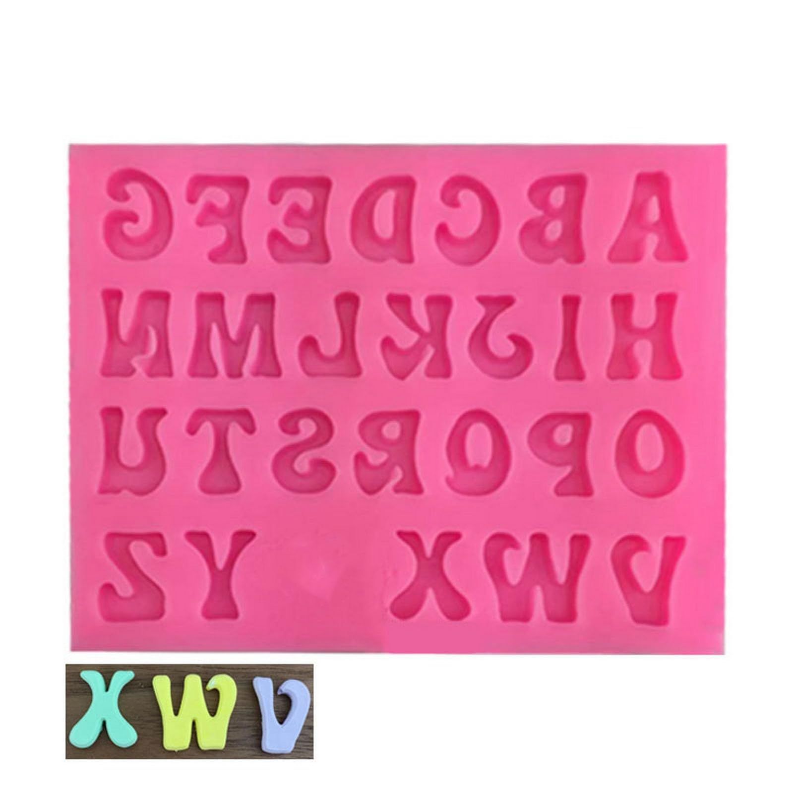 Silicone Candy, Alphabet Baking Cake Chocolate 3D Letters Molds and Numbers view 4
