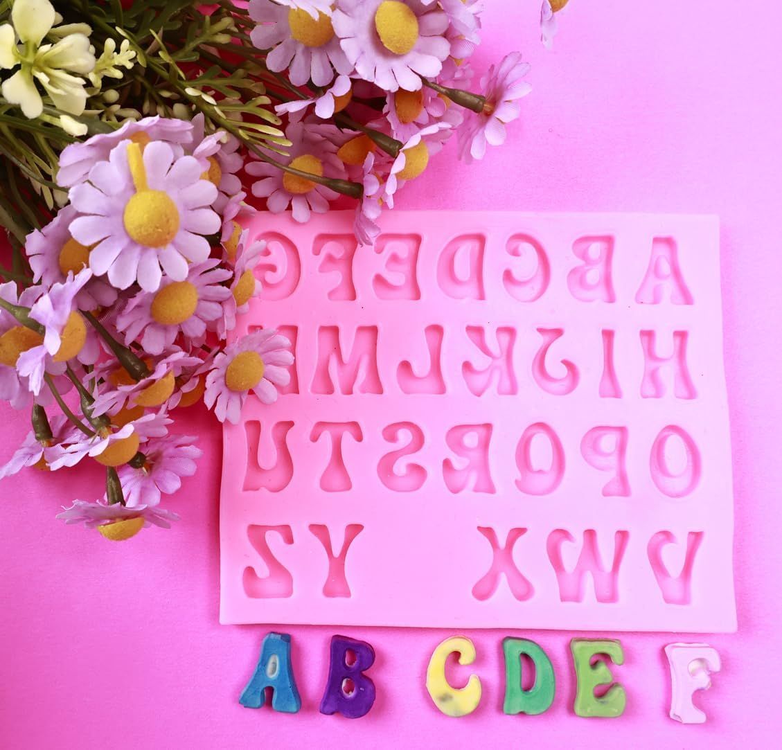 Silicone Candy, Alphabet Baking Cake Chocolate 3D Letters Molds and Numbers view 5