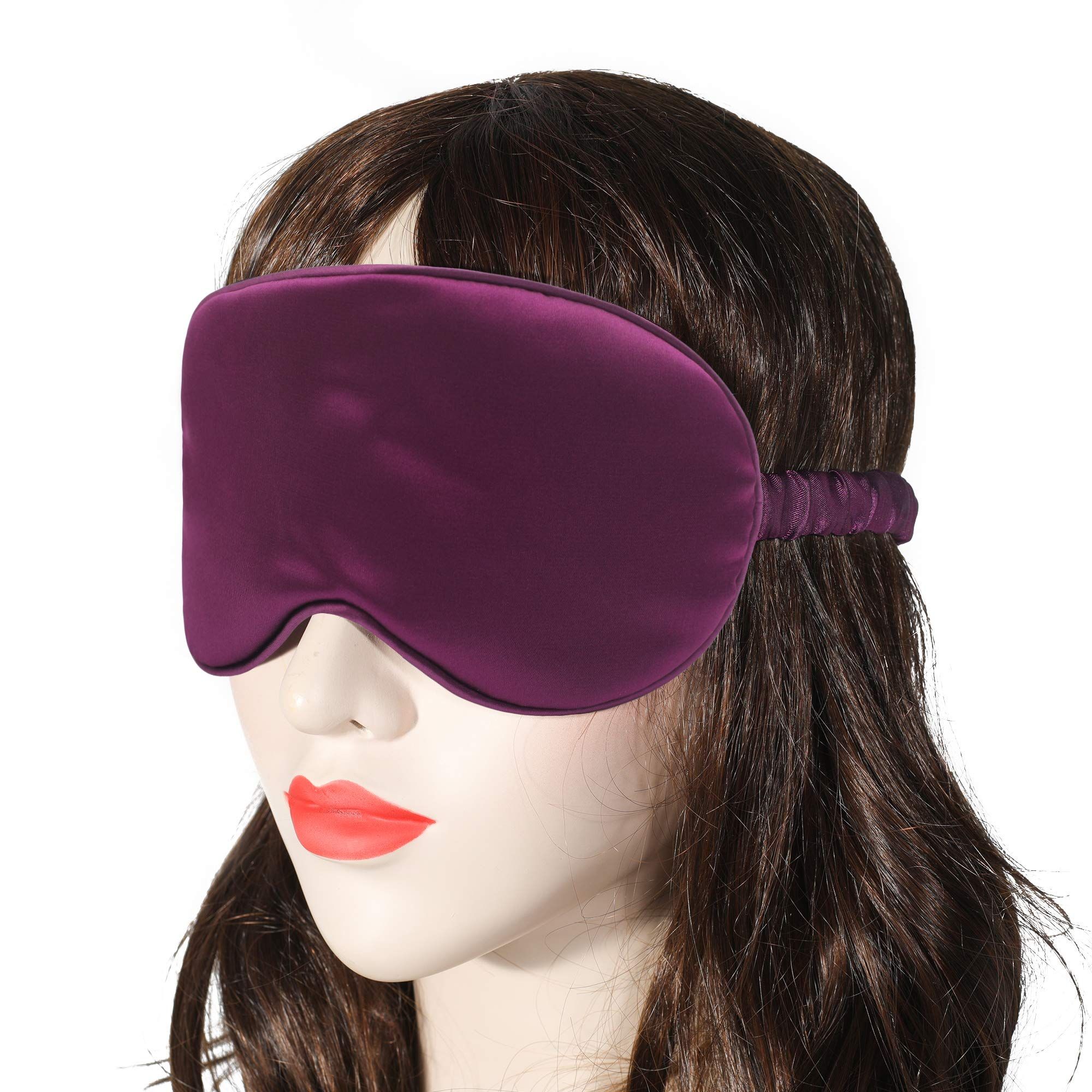 Silk Satin Sleep Mask with Elastic Strap Travel Eye Sleeping Blindfold for view 4
