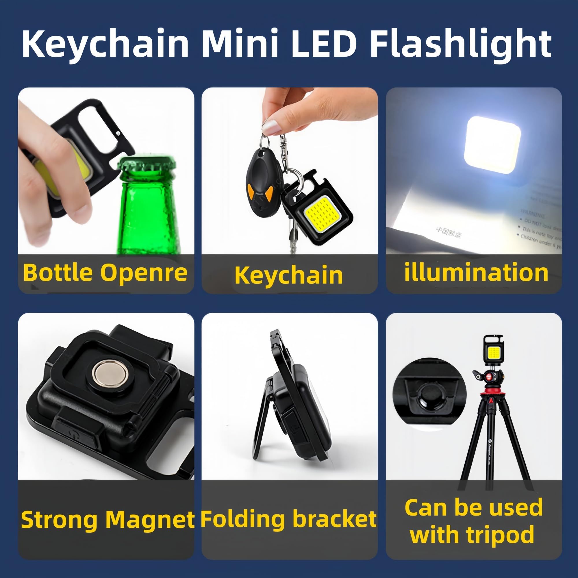 Mini LED Flashlight Keychain Light Multifunctional Portable Camping view 3