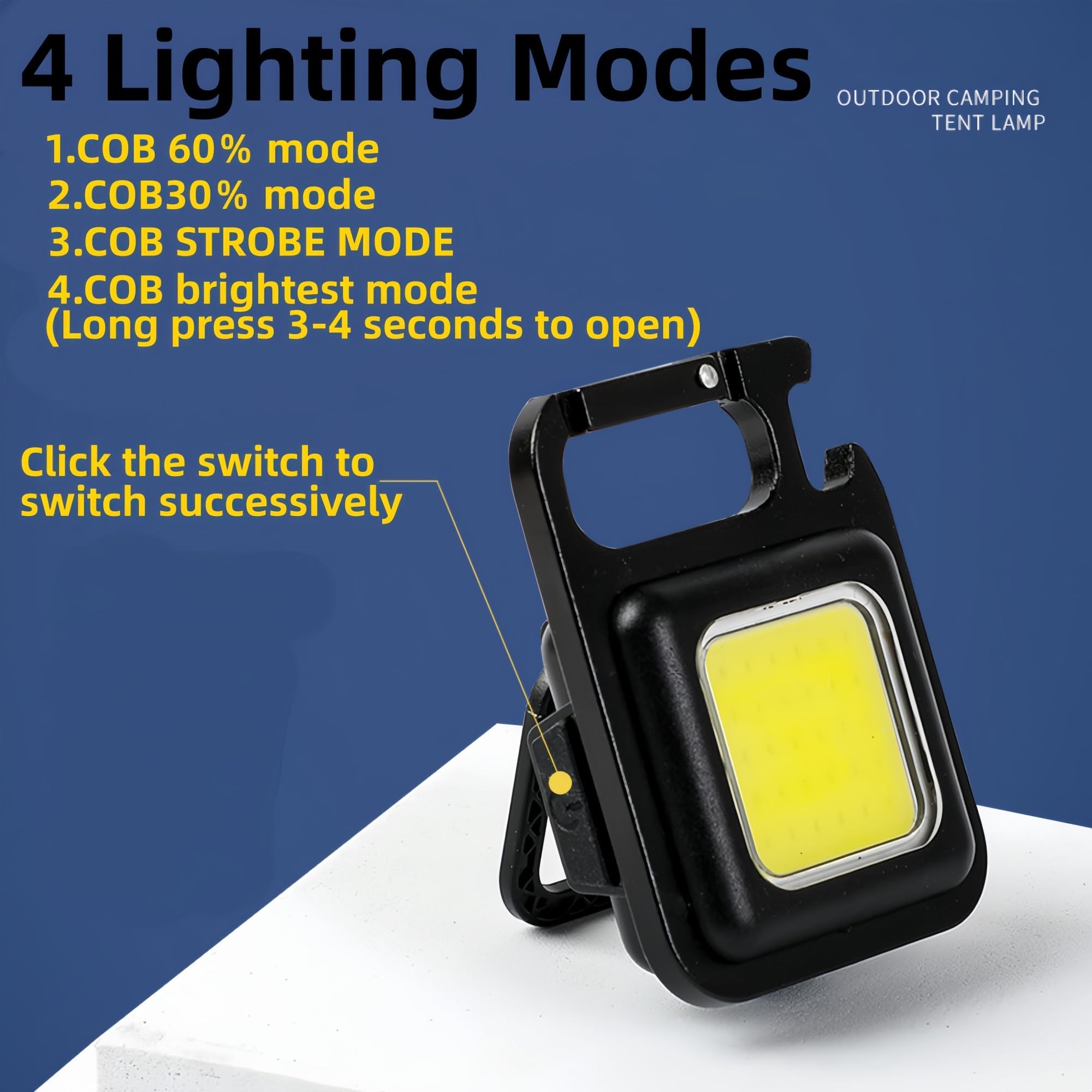 Mini LED Flashlight Keychain Light Multifunctional Portable Camping view 4