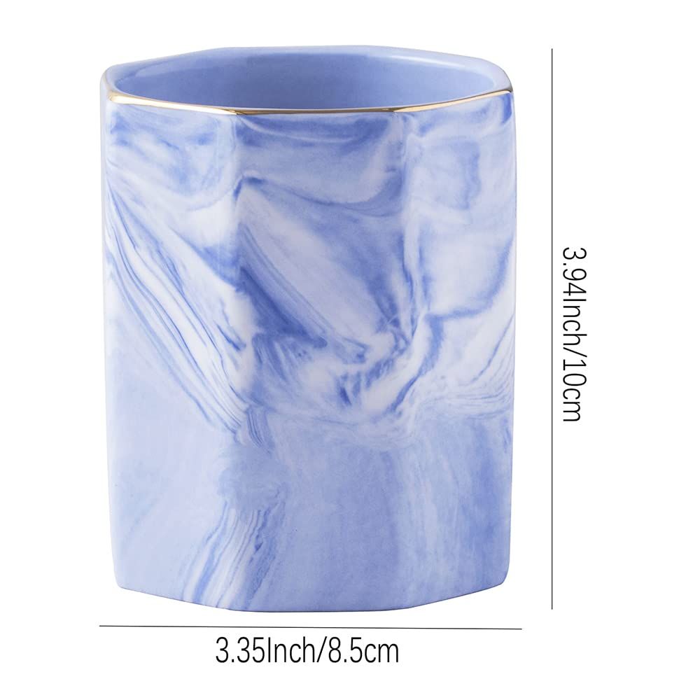 Pencil Holder Cup, Pen Organizer Stand for Desk Cute Marble Pattern Pen Cup view 5