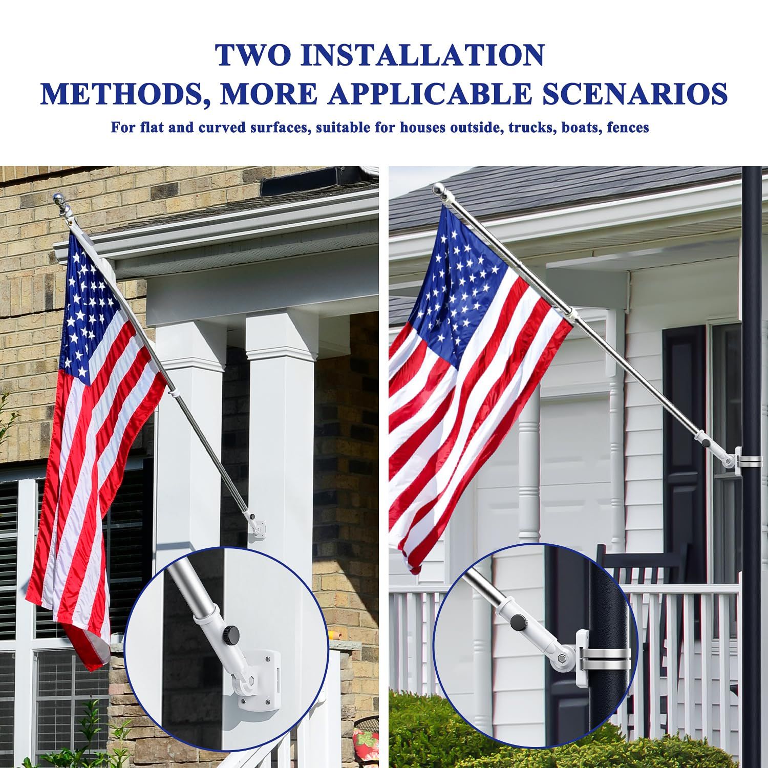 Flag Pole Holder for Outside House view 3