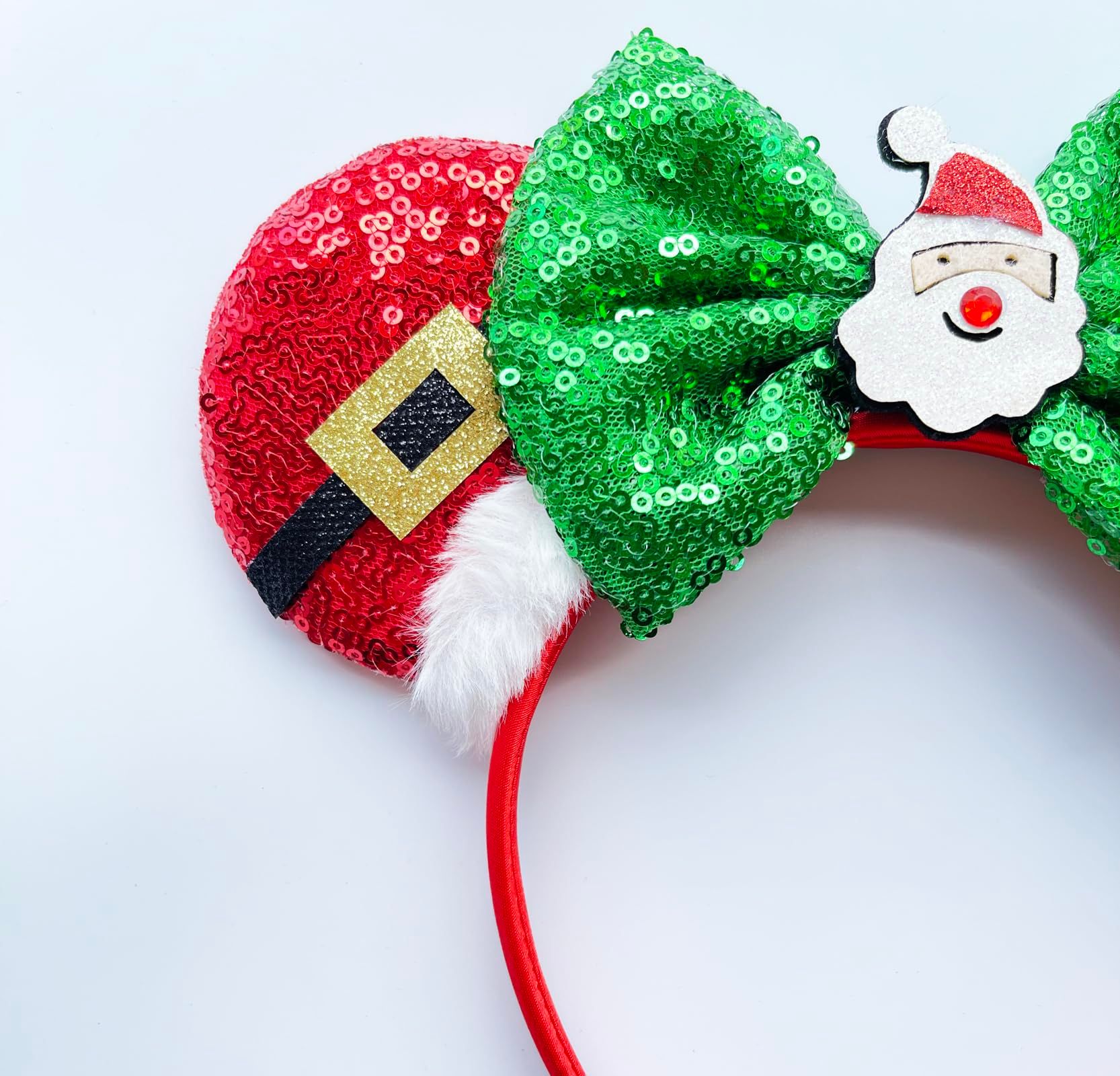 Christmas Decoration Headpiece Santa Mouse Ears Headband Christmas Eve view 2