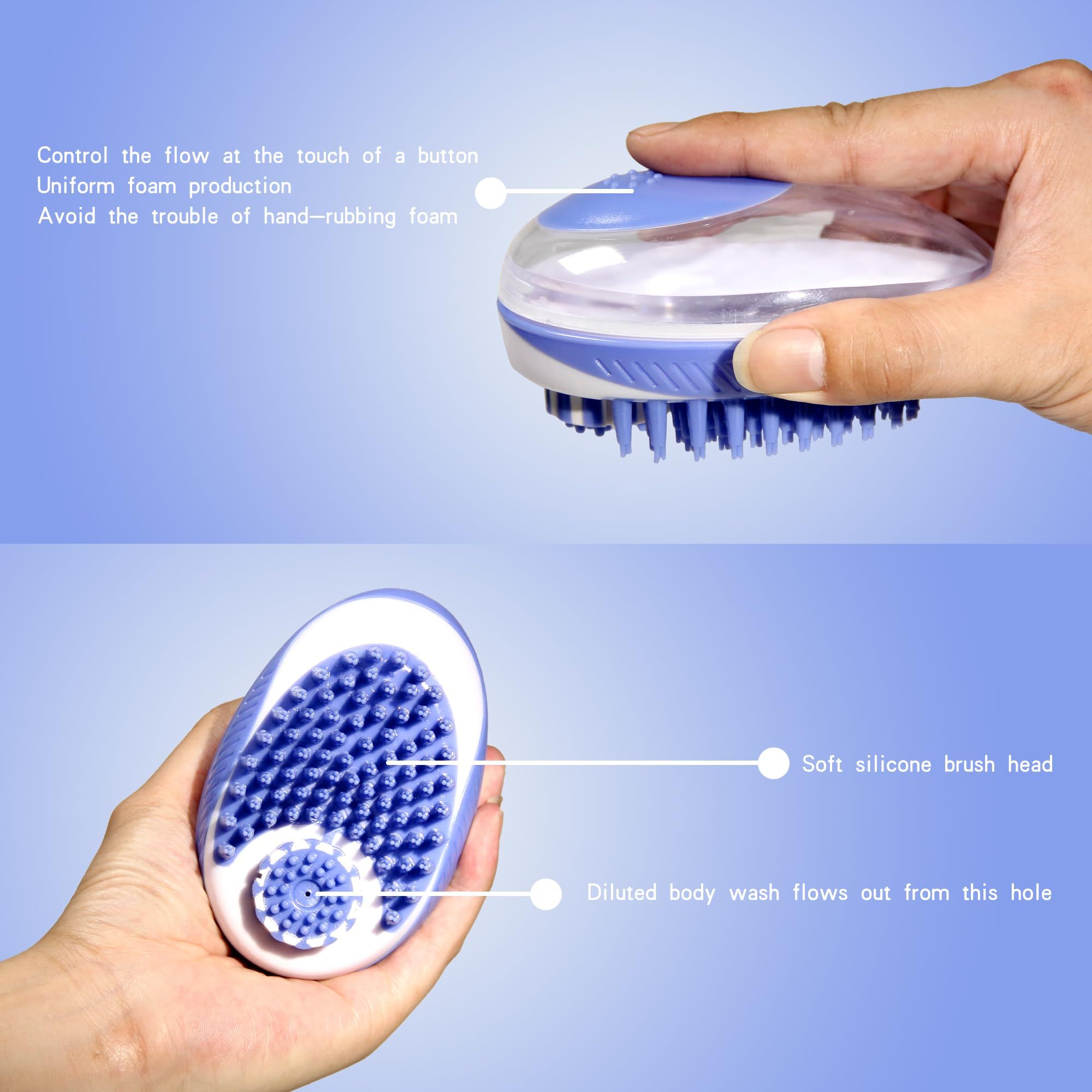 2-in-1 Bathing Massage Brush Dog Shampoo Cat Brush Dog Brush for Shedding hair view 4