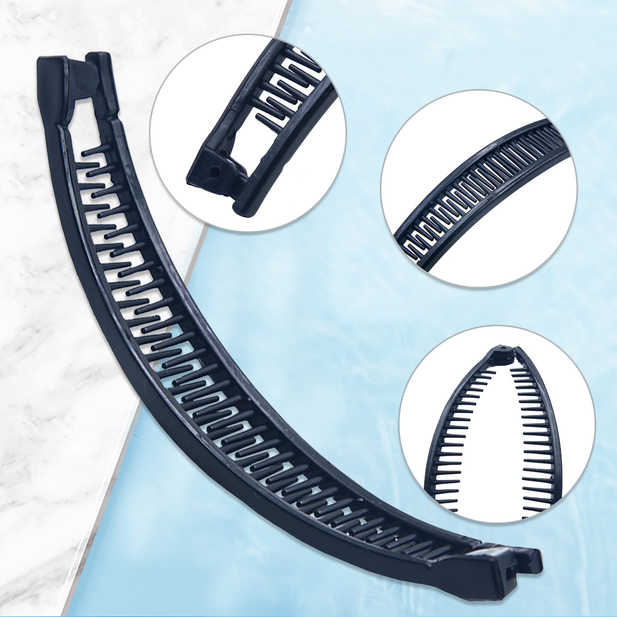2 Pack One Black And One Brown Tort Banana Clips Fish Clips Vintage Clincher view 3