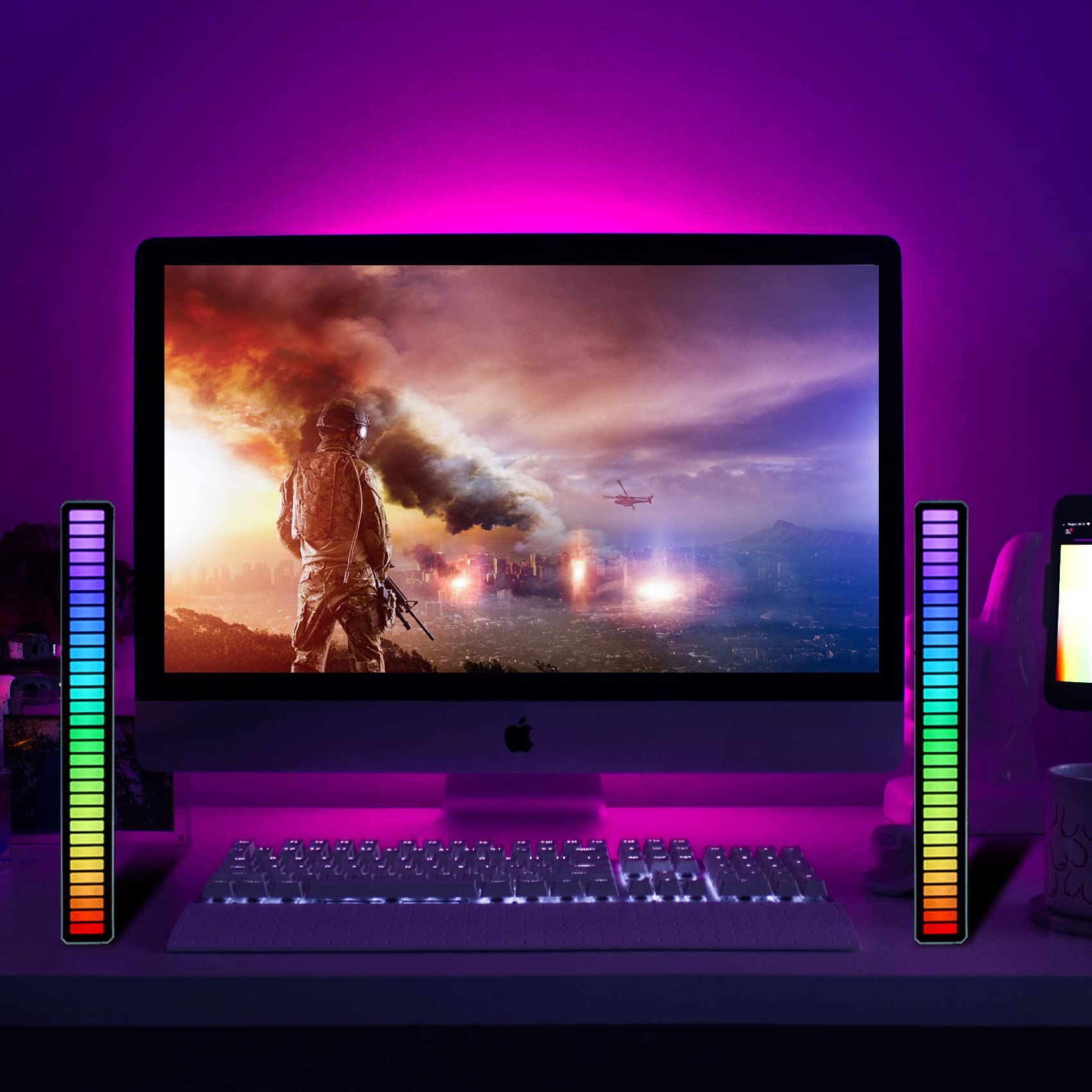 Sound Activated Lights LED Rhythm Light Bar 16 Colors Mode Voice Activated view 2