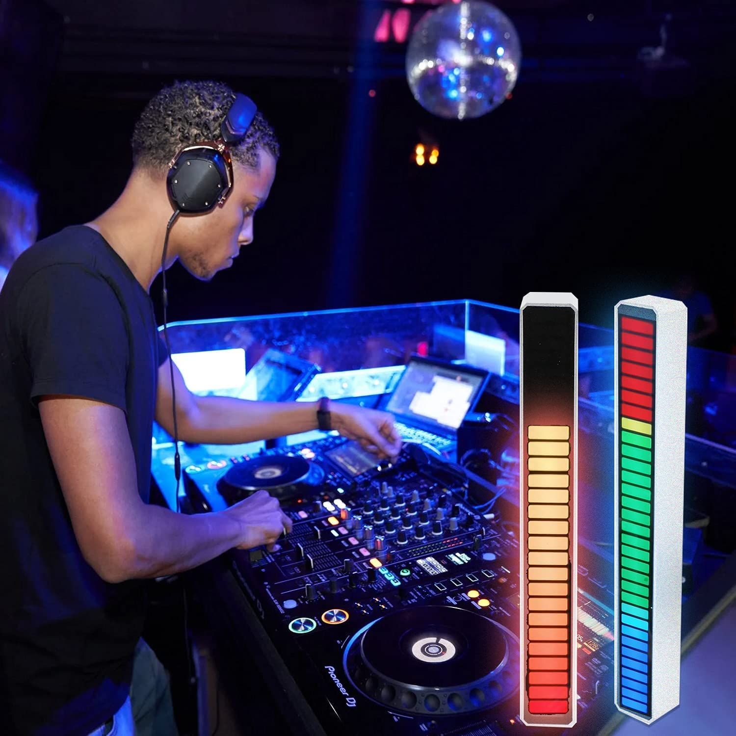 Sound Activated Lights LED Rhythm Light Bar 16 Colors Mode Voice Activated view 3