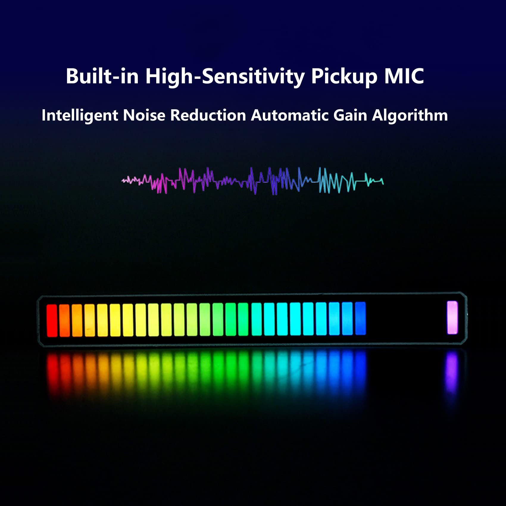 Sound Activated Lights LED Rhythm Light Bar 16 Colors Mode Voice Activated view 5