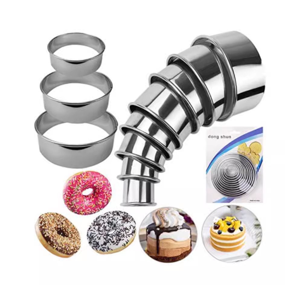 Round Cookie Biscuit Cutter Set 11 Circle Pastry Donut Doughnut Cutter Set
