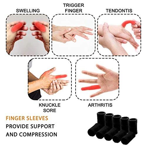 Finger Sleeves , Thumb Splint Brace For Finger Support, Breathable Elastic view 5