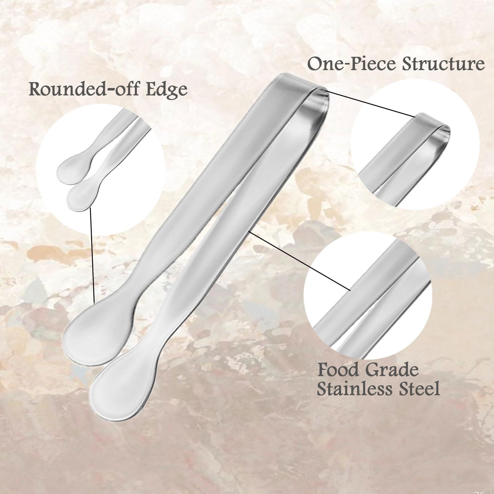 6 Pack 4.3" Sugar Cube Ice Tongs view 2