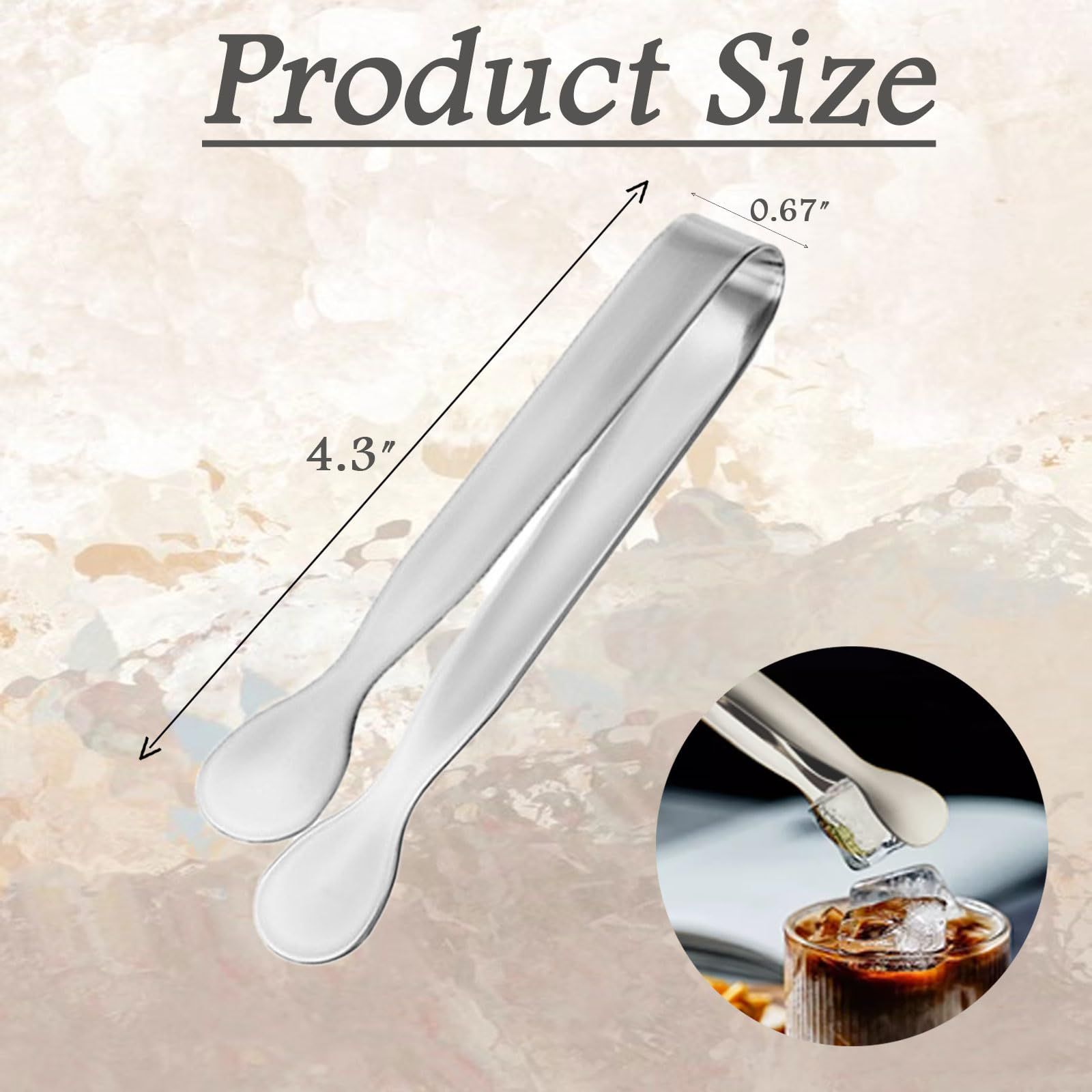 6 Pack 4.3" Sugar Cube Ice Tongs view 3