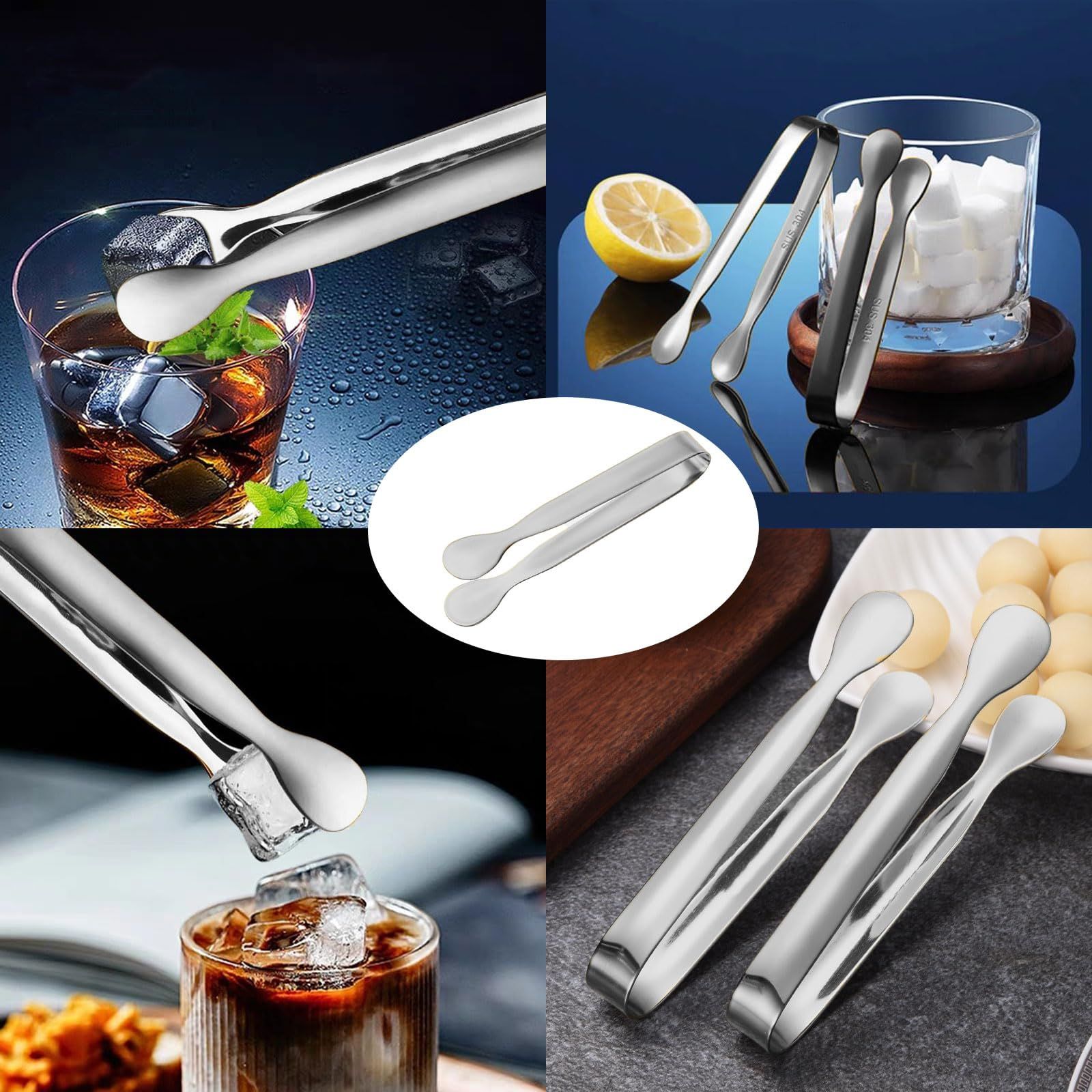 6 Pack 4.3" Sugar Cube Ice Tongs view 4