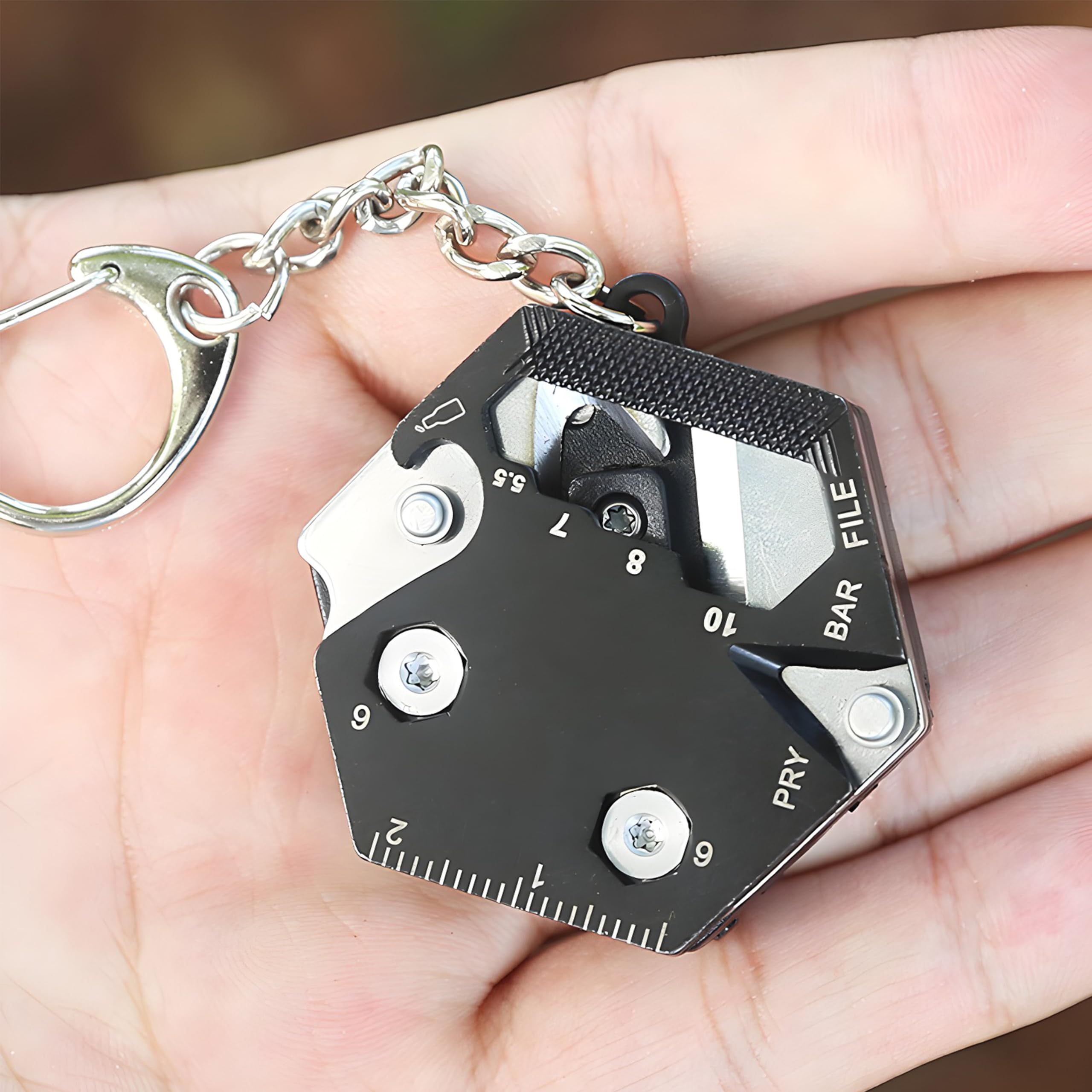 Multitool Card Key Chain – Hexagonal Kit with Micro Screw Driver Set view 2