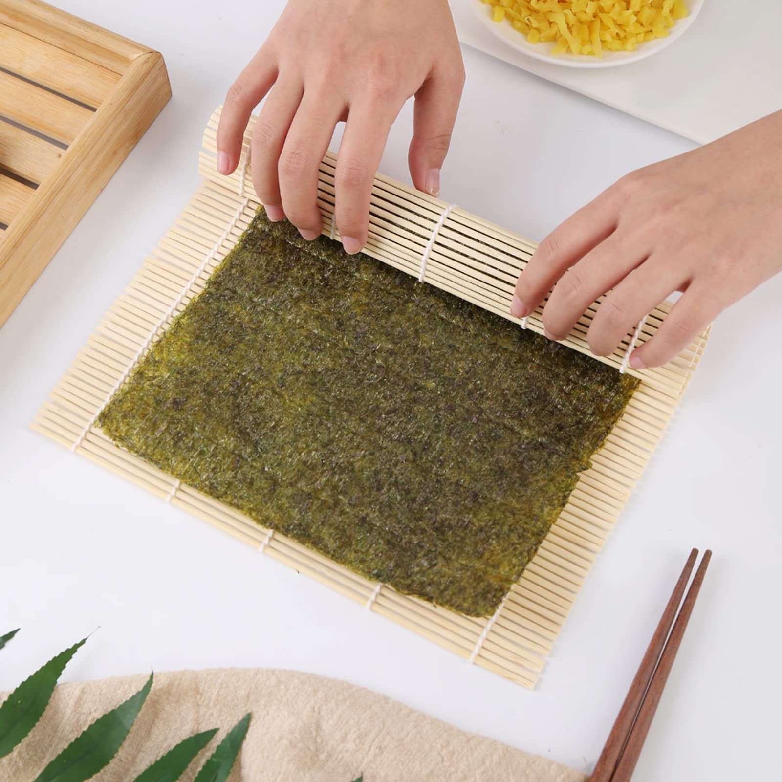 2 Pack Bamboo Sushi Rolling Mat Sushi maker Sushi roll maker Bamboo Sushi view 4