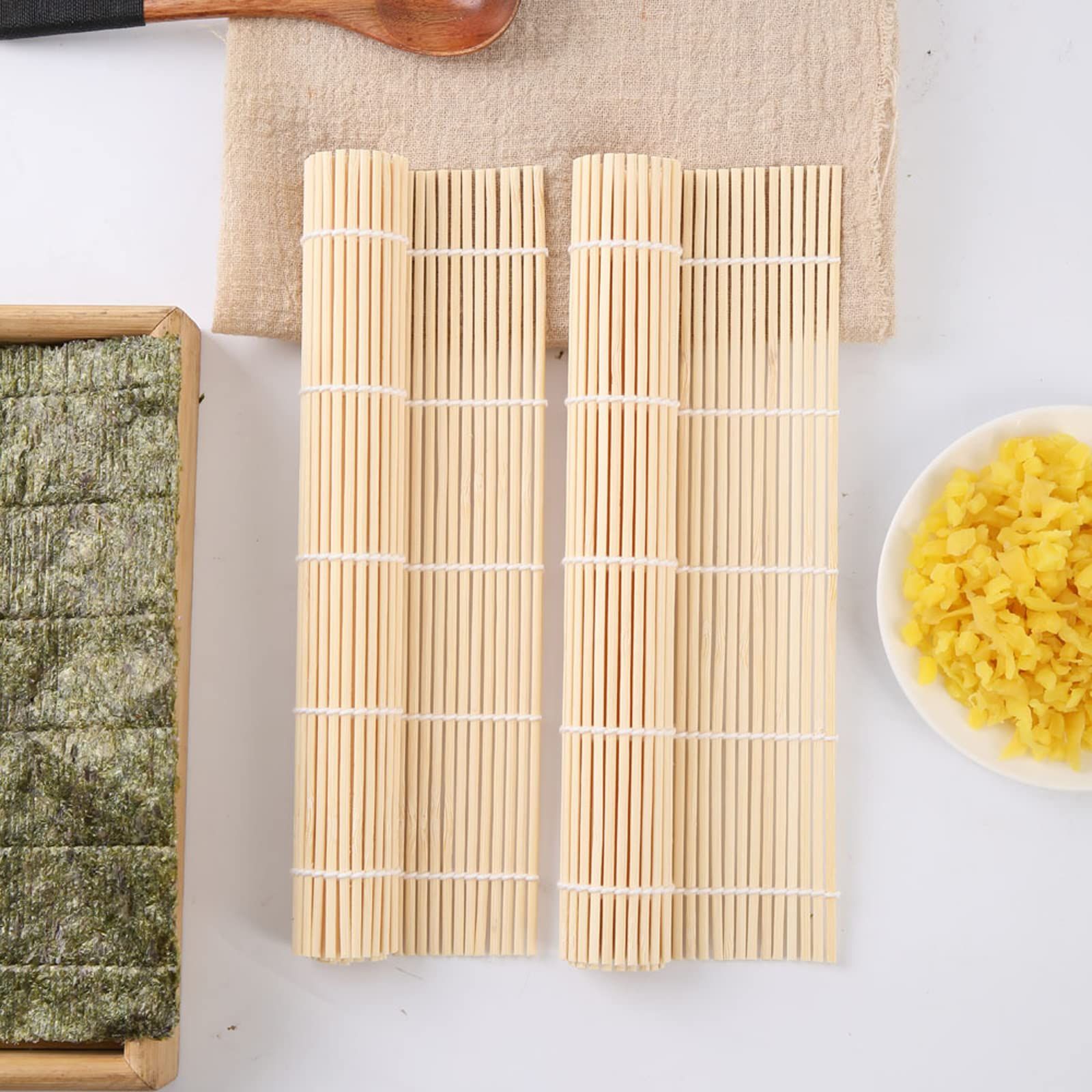2 Pack Bamboo Sushi Rolling Mat Sushi maker Sushi roll maker Bamboo Sushi view 5