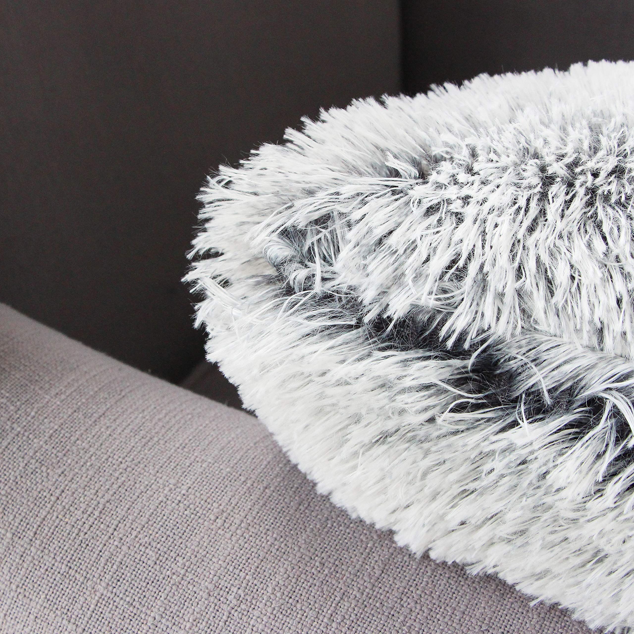 2 Packs Home Decorative Luxury Series Super Soft Faux Fur Throw Pillow Cover view 3