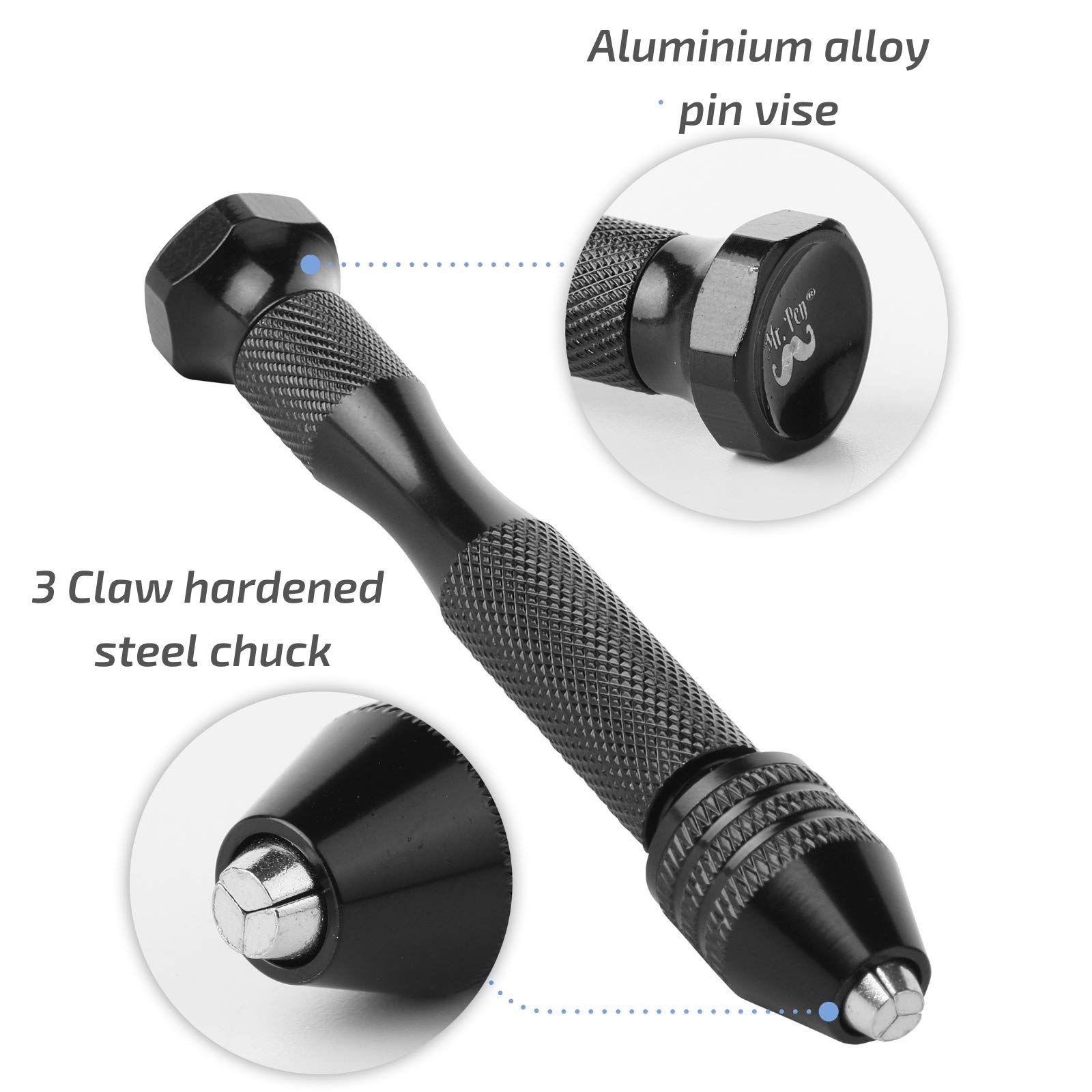 Hand Drill with 10 Drill Bits (0.6-2.0mm) view 2